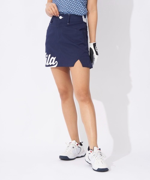 FILA GOLF（フィラゴルフ ）の「ハイテンションストレッチ スカート(インナーパンツセット)（スカート・レディース・ホワイト/ネイビー・MEDIUM/LARGE/SMALL）」の2枚目の写真