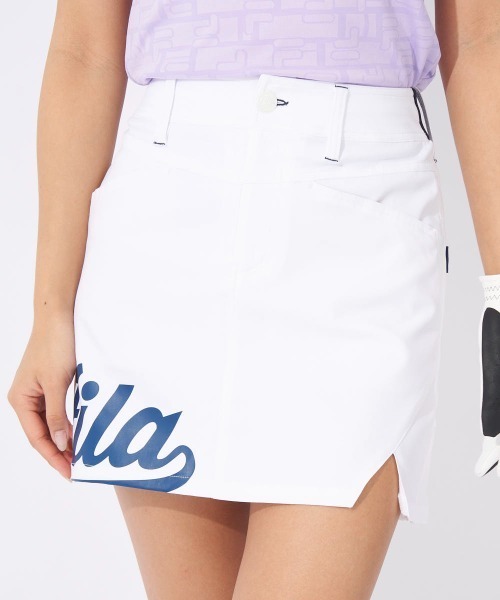 FILA GOLF（フィラゴルフ ）の「ハイテンションストレッチ スカート(インナーパンツセット)（スカート・レディース・ホワイト/ネイビー・MEDIUM/LARGE/SMALL）」の3枚目の写真