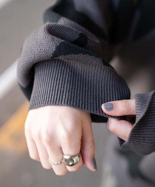 WEGO（ウィゴー）の「WEGO/スタージャガードニットプルオーバー（ニット/セーター・レディース・ダークグレー/ホワイト・FREE）」の4枚目の写真