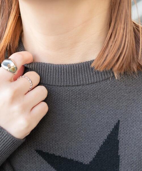 WEGO（ウィゴー）の「WEGO/スタージャガードニットプルオーバー（ニット/セーター・レディース・ダークグレー/ホワイト・FREE）」の6枚目の写真