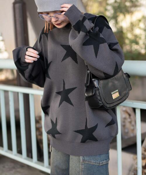 WEGO（ウィゴー）の「WEGO/スタージャガードニットプルオーバー（ニット/セーター・レディース・ダークグレー/ホワイト・FREE）」の13枚目の写真