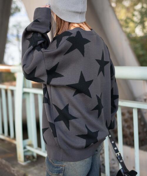 WEGO（ウィゴー）の「WEGO/スタージャガードニットプルオーバー（ニット/セーター・レディース・ダークグレー/ホワイト・FREE）」の14枚目の写真