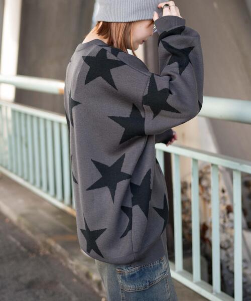 WEGO（ウィゴー）の「WEGO/スタージャガードニットプルオーバー（ニット/セーター・レディース・ダークグレー/ホワイト・FREE）」の15枚目の写真