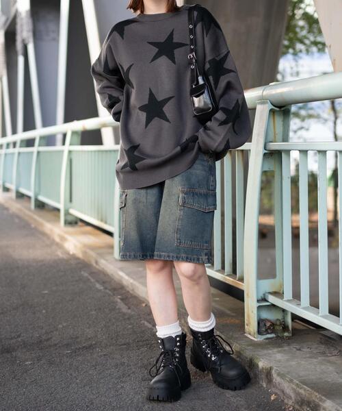 WEGO（ウィゴー）の「WEGO/スタージャガードニットプルオーバー（ニット/セーター・レディース・ダークグレー/ホワイト・FREE）」の16枚目の写真