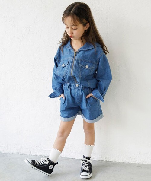 EDWIN(エドウィン)の「【Ou? by EDWIN】デニムショートパンツ(デニムパンツ・キッズ・サックスブルー/ブルー・90/100/110/120/130/140/150)」の15枚目の写真