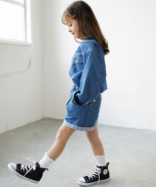 EDWIN(エドウィン)の「【Ou? by EDWIN】デニムショートパンツ(デニムパンツ・キッズ・サックスブルー/ブルー・90/100/110/120/130/140/150)」の16枚目の写真