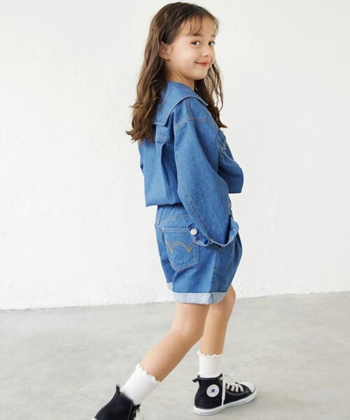 EDWIN(エドウィン)の「【Ou? by EDWIN】デニムショートパンツ(デニムパンツ・キッズ・サックスブルー/ブルー・90/100/110/120/130/140/150)」の17枚目の写真