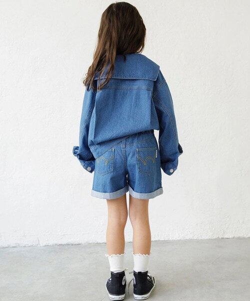 EDWIN(エドウィン)の「【Ou? by EDWIN】デニムショートパンツ(デニムパンツ・キッズ・サックスブルー/ブルー・90/100/110/120/130/140/150)」の18枚目の写真