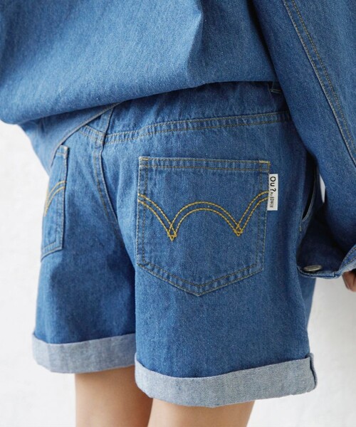 EDWIN(エドウィン)の「【Ou? by EDWIN】デニムショートパンツ(デニムパンツ・キッズ・サックスブルー/ブルー・90/100/110/120/130/140/150)」の20枚目の写真