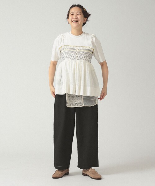 BEAMS BOY（ビームスボーイ）の「シャーリング キャミソール（キャミソール・レディース・ホワイト系その他7/ブラック・ONE SIZE）」の10枚目の写真