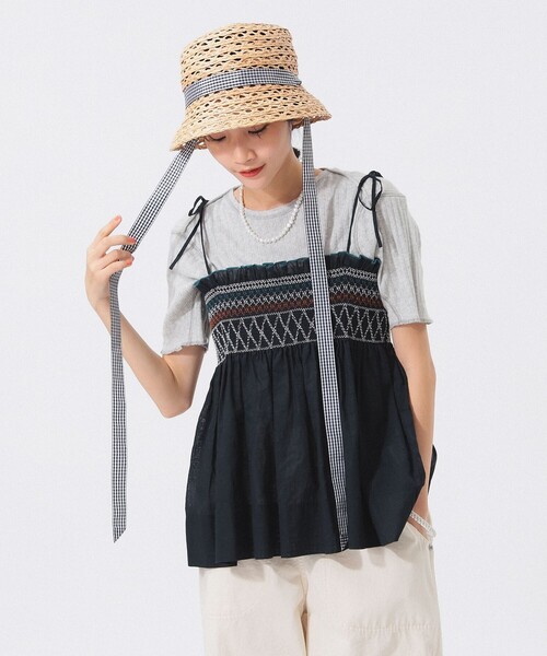 BEAMS BOY   黒キャミソール BEAMS BOY（ビームスボーイ）の「BEAMS BOY / サテン テープ