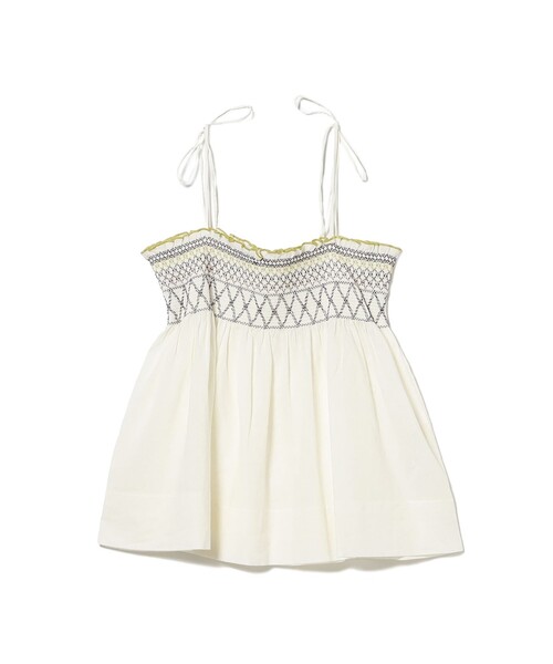 BEAMS BOY（ビームスボーイ）の「シャーリング キャミソール（キャミソール・レディース・ホワイト系その他7/ブラック・ONE SIZE）」の6枚目の写真