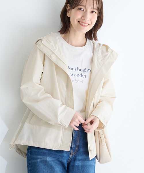 今期　新品タグ付き☆NOLLEY'S【撥水加工】フーテッドブルゾン　2025SS 撥水加工 】取り外し可能 フード 付き エコファー 花 モチーフ