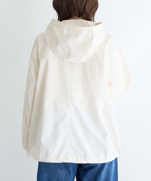 Honeys（ハニーズ）の「【非フッ素撥水加工】撥水加工フードブルゾン（ブルゾン・レディース・ピンク系/ライトカーキ/ベージュ/アイボリー/ブラック・L/LL/M/S）」の14枚目の写真