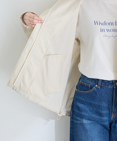 Honeys（ハニーズ）の「【非フッ素撥水加工】撥水加工フードブルゾン（ブルゾン・レディース・ピンク系/ライトカーキ/ベージュ/アイボリー/ブラック・L/LL/M/S）」の22枚目の写真