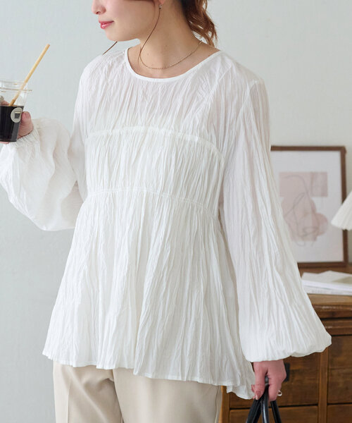 DISCOAT ワッシャーシャーリングブラウス Discoat｜ワッシャーシャーリングブラウス | Rakuten Fashion