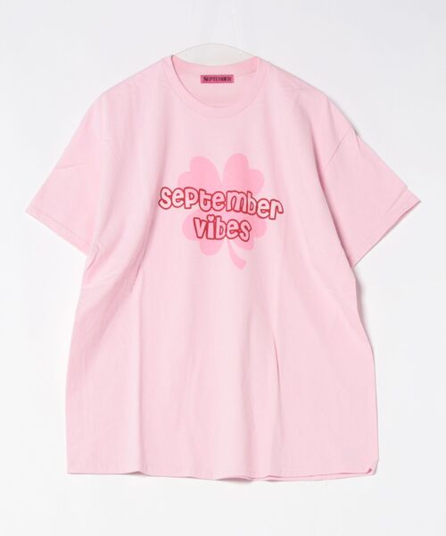 September(セプテンバー)の「【8】【SEPTEMBER(セプテンバー)】vides T(Tシャツ/カットソー・レディース・ピンク/ホワイト・MEDIUM/SMALL)」の2枚目の写真