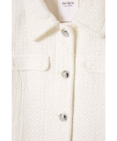 ジャケット・アウター herlipto Shimmer Tweed Jacket Shimmer Tweed Jacket（ノーカラージャケット）｜Her lip to