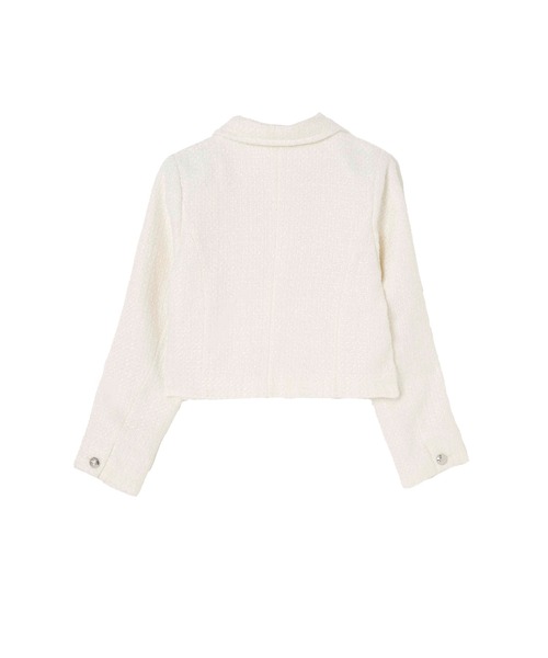 Shimmer Tweed Jacket（ノーカラージャケット）｜Her lip to