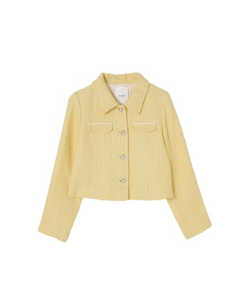 Shimmer Tweed Jacket（ノーカラージャケット）｜Her lip to