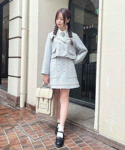 F i.n.t（フィント）の「パイピングツイードジャケットセットアップ（セットアップ・レディース・ライトブルー/ライトベージュ・FREE）」の19枚目の写真