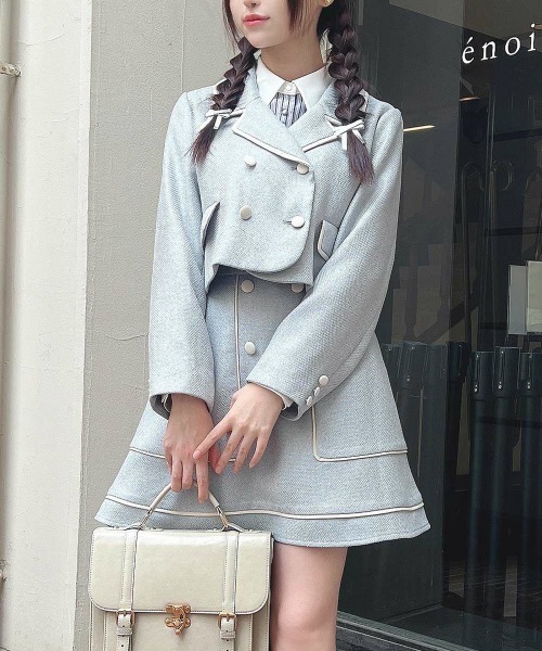 F i.n.t（フィント）の「パイピングツイードジャケットセットアップ（セットアップ・レディース・ライトブルー/ライトベージュ・FREE）」の21枚目の写真
