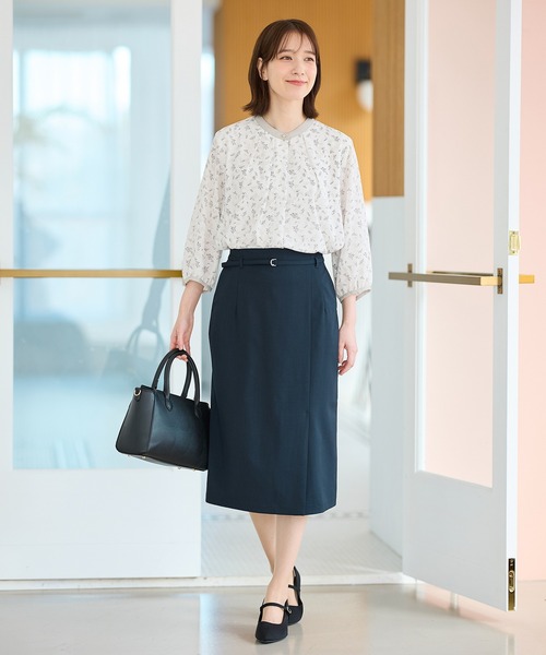 Honeys（ハニーズ）の「７分袖配色ブラウス（シャツ/ブラウス・レディース・ホワイト/ホワイト系その他/ライトグリーン系/イエロー系その他/ラベンダー/ネイビー・3L/S/M/LL/L）」の11枚目の写真