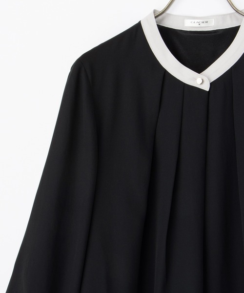 Honeys（ハニーズ）の「７分袖配色ブラウス（シャツ/ブラウス・レディース・ホワイト/ホワイト系その他/ライトグリーン系/イエロー系その他/ラベンダー/ネイビー・3L/S/M/LL/L）」の21枚目の写真