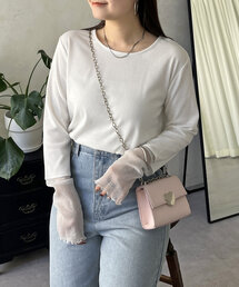 prose verse | ラメ袖シアー切替トップス(Tシャツ/カットソー)