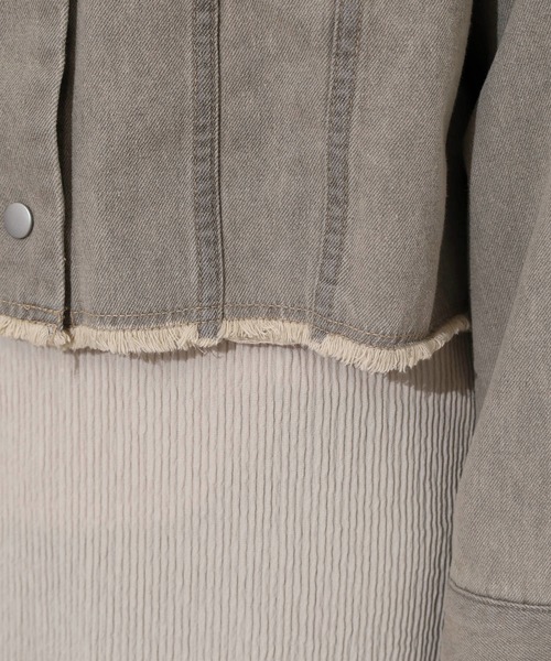 hunch（ハンチ）の「hunch デニムショート丈ジャケット（デニムジャケット・レディース・ホワイト/ライトインディゴブルー/グレー・FREE）」の22枚目の写真