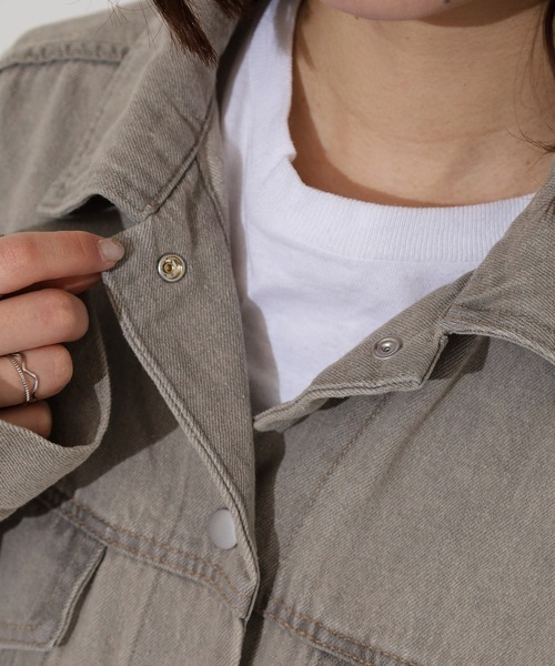 hunch（ハンチ）の「hunch デニムショート丈ジャケット（デニムジャケット・レディース・ホワイト/ライトインディゴブルー/グレー・FREE）」の20枚目の写真