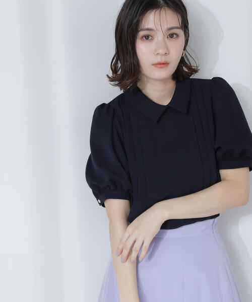 【新品】NATURAL BEAUTY BASIC ブラウス　チャコール ナチュラルビューティーベーシック NATURAL BEAUTY BASIC シアー
