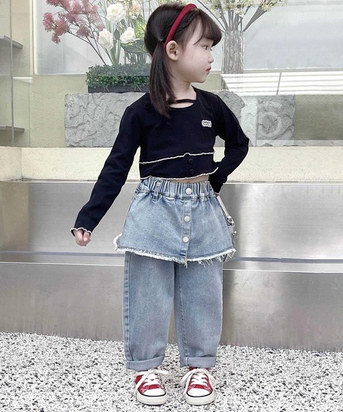 aimoha（アイモハ）の「【aimoha-KIDS-】フェイクレイヤードデザインデニムパンツ（デニムパンツ・キッズ・ブルー・120/110/100/90/130）」の5枚目の写真