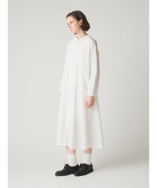 【美品】Midi Umi ミディウミ長袖ベージュ シャツワンピース ポケット付き 50％OFF】MIDIUMI（ミディウミ） ギャザーシャツワンピース