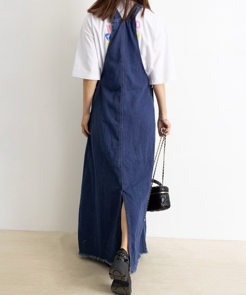 Miniministore（ミニミニストア）の「サロペットスカート韓国風デニムジャンスカ（セットアップ・レディース・インディゴブルー・L/S/M）」の10枚目の写真