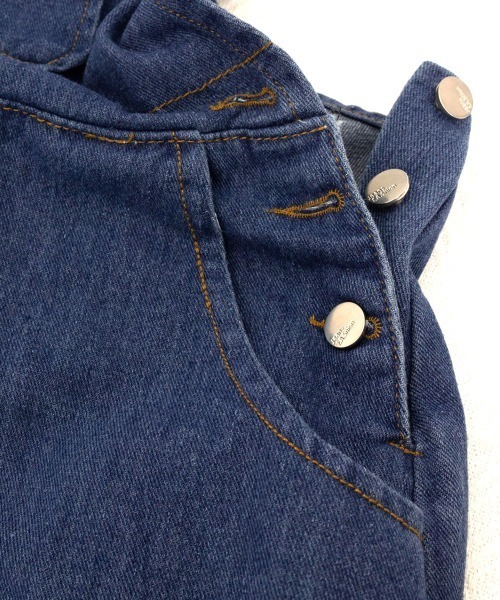 Miniministore（ミニミニストア）の「サロペットスカート韓国風デニムジャンスカ（セットアップ・レディース・インディゴブルー・L/S/M）」の4枚目の写真