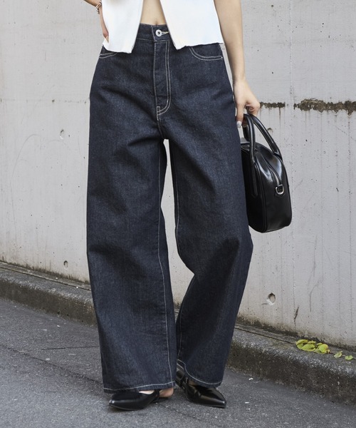 COLONY 2139（コロニートゥーワンスリーナイン）の「ワイドデニム（デニムパンツ・レディース・アイボリー/ネイビー/ダークブルー/ライトグレー/ブラック/サックスブルー・SMALL/MEDIUM/LARGE）」の4枚目の写真