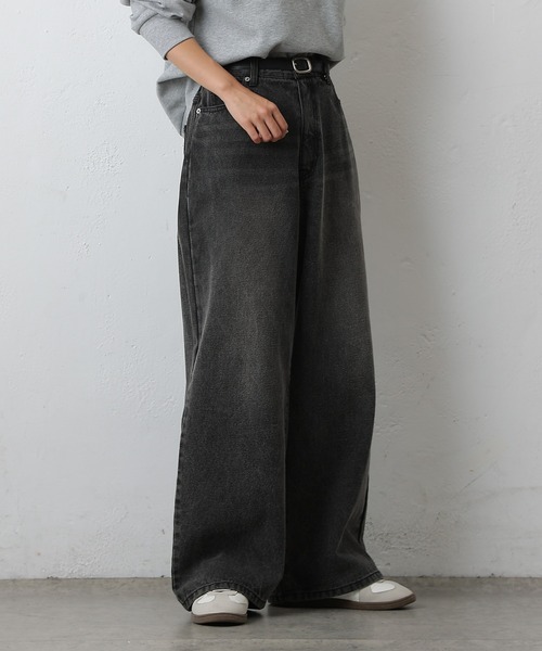 COLONY 2139（コロニートゥーワンスリーナイン）の「ワイドデニム（デニムパンツ・レディース・アイボリー/ネイビー/ダークブルー/ライトグレー/ブラック/サックスブルー・SMALL/MEDIUM/LARGE）」の3枚目の写真