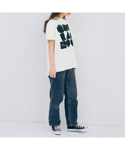 p.premier（ピードットプルミエ）の「【ママ】3柄グラフィックプリントワイド半袖Tシャツ（Tシャツ/カットソー・レディース・ブラック/オフホワイト/レッド・MEDIUM）」の4枚目の写真