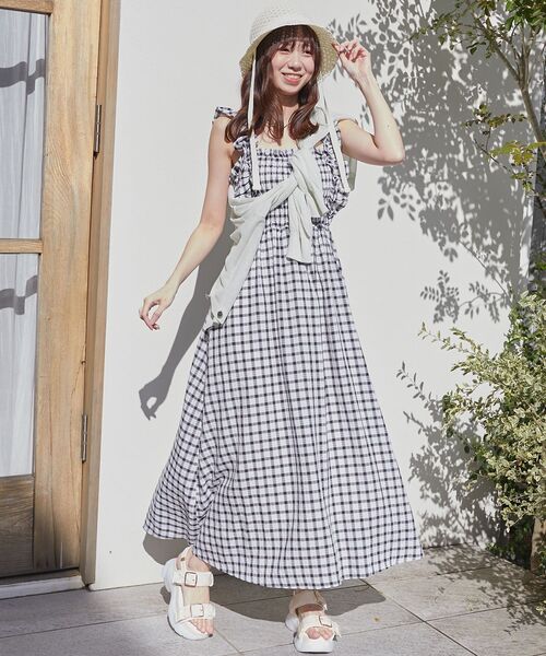 MAJESTIC LEGON（マジェスティックレゴン）の「フリルショルダーレースアップワンピ（ワンピース・レディース・ホワイト系その他/ホワイト系その他2/グレー系その他/ブラック系その他・X-SMALL/SMALL/MEDIUM/LARGE）」の7枚目の写真