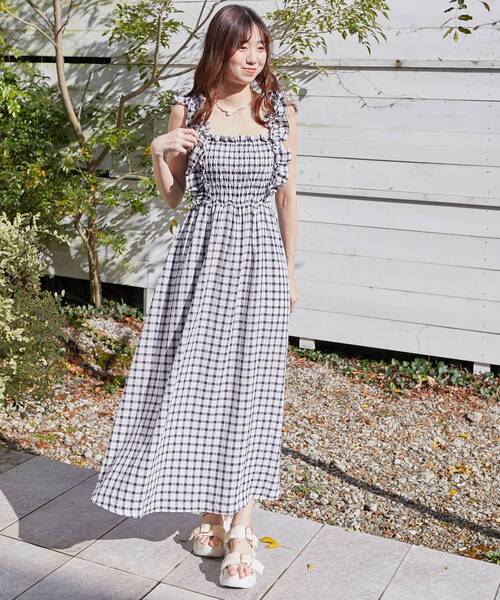 MAJESTIC LEGON（マジェスティックレゴン）の「フリルショルダーレースアップワンピ（ワンピース・レディース・ホワイト系その他/ホワイト系その他2/グレー系その他/ブラック系その他・X-SMALL/SMALL/MEDIUM/LARGE）」の15枚目の写真