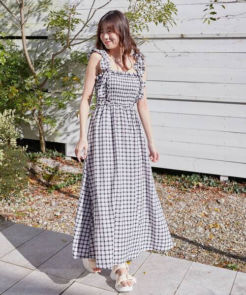 MAJESTIC LEGON（マジェスティックレゴン）の「フリルショルダーレースアップワンピ（ワンピース・レディース・ホワイト系その他/ホワイト系その他2/グレー系その他/ブラック系その他・X-SMALL/SMALL/MEDIUM/LARGE）」の16枚目の写真