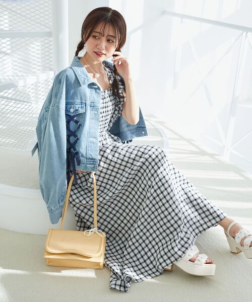 MAJESTIC LEGON（マジェスティックレゴン）の「フリルショルダーレースアップワンピ（ワンピース・レディース・ホワイト系その他/ホワイト系その他2/グレー系その他/ブラック系その他・X-SMALL/SMALL/MEDIUM/LARGE）」の18枚目の写真