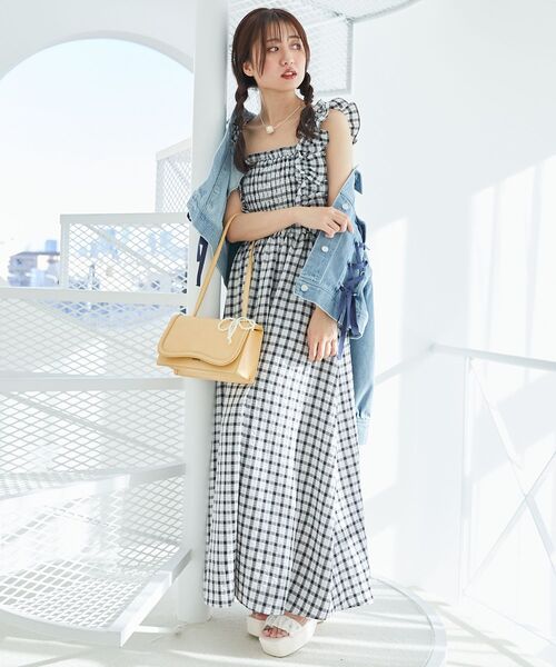 MAJESTIC LEGON（マジェスティックレゴン）の「フリルショルダーレースアップワンピ（ワンピース・レディース・ホワイト系その他/ホワイト系その他2/グレー系その他/ブラック系その他・X-SMALL/SMALL/MEDIUM/LARGE）」の20枚目の写真