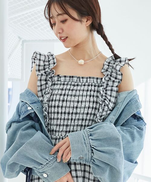 MAJESTIC LEGON（マジェスティックレゴン）の「フリルショルダーレースアップワンピ（ワンピース・レディース・ホワイト系その他/ホワイト系その他2/グレー系その他/ブラック系その他・X-SMALL/SMALL/MEDIUM/LARGE）」の22枚目の写真