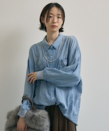 Paradise Picnic | Dignite Collier 袖リブシアーデニムスナップボタン付シャツ(シャツ/ブラウス)