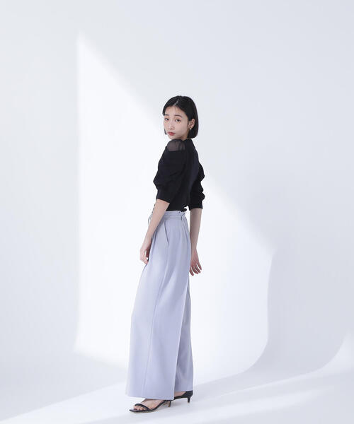 NATURAL BEAUTY BASIC（ナチュラルビューティーベーシック）の「◇シアースリットドレープスリーブニット（ニット/セーター・レディース・グレー/ブルー/ブラック/ピンク・FREE）」の6枚目の写真