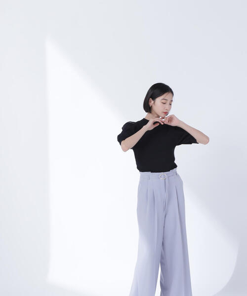 NATURAL BEAUTY BASIC（ナチュラルビューティーベーシック）の「◇シアースリットドレープスリーブニット（ニット/セーター・レディース・グレー/ブルー/ブラック/ピンク・FREE）」の8枚目の写真