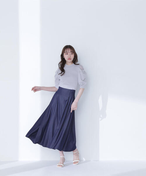 NATURAL BEAUTY BASIC（ナチュラルビューティーベーシック）の「◇シアースリットドレープスリーブニット（ニット/セーター・レディース・グレー/ブルー/ブラック/ピンク・FREE）」の19枚目の写真