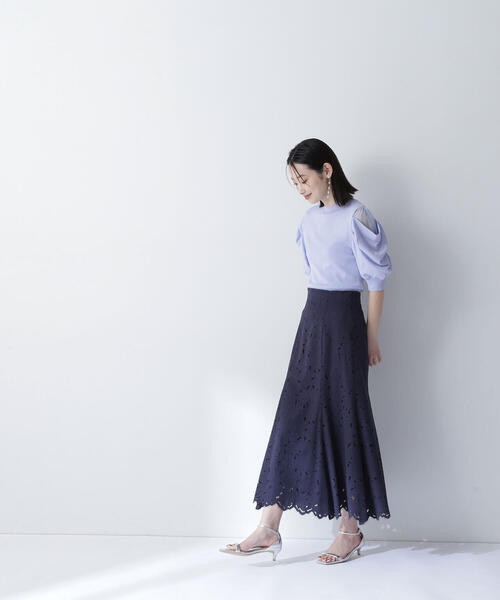 NATURAL BEAUTY BASIC シアースリットドレープスリーブニット シアースリットドレープスリーブニット | NATURAL BEAUTY BASIC